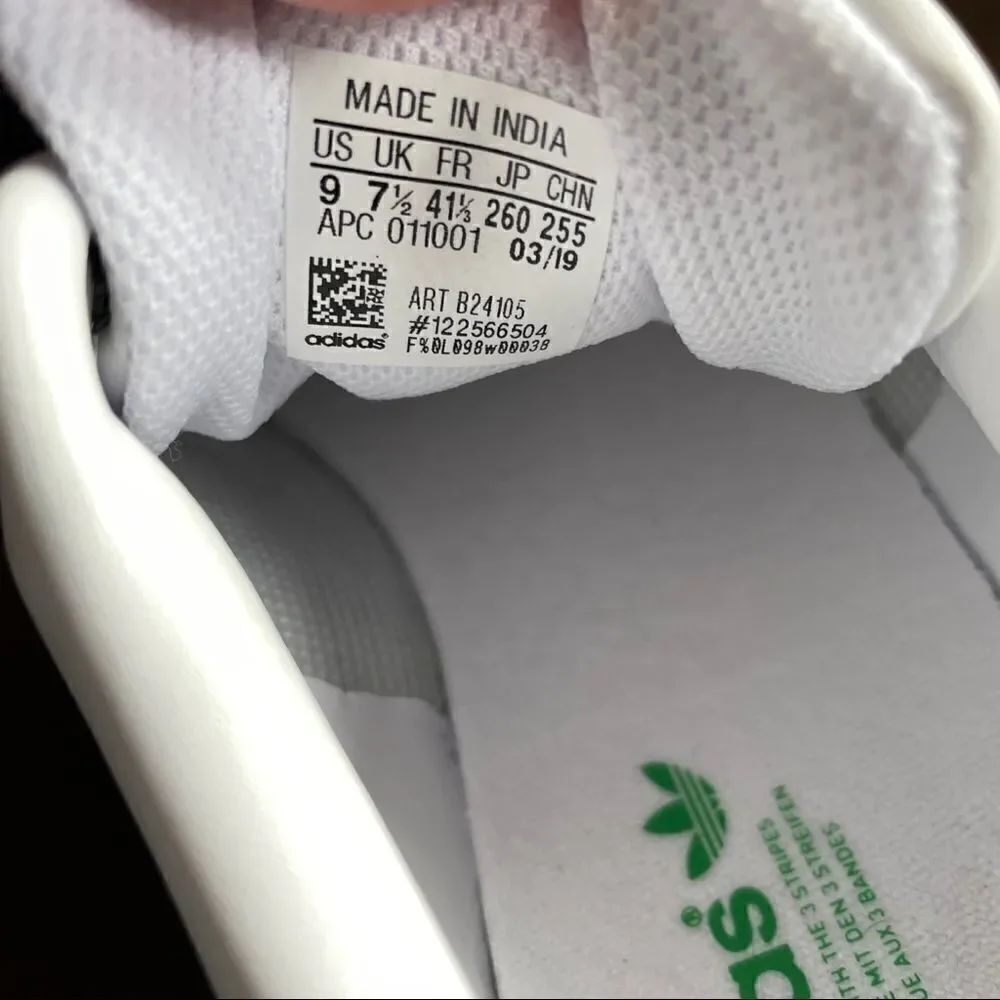 New White Black Stan Smith Adidas court sneakers Womens 9 US 41 1/3 EUR - Picture 4 of 14